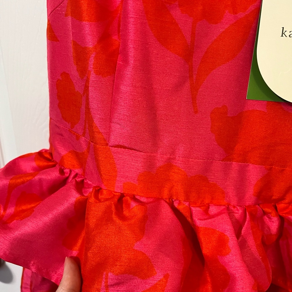Kate Spade Vibrant Red and Pink Midi Dress - Picture 3 of 7